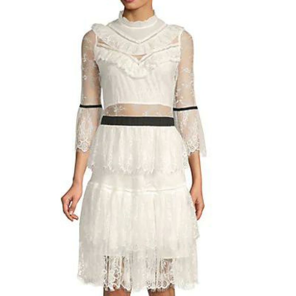 BN Few Moda lace tiered high-neck dress